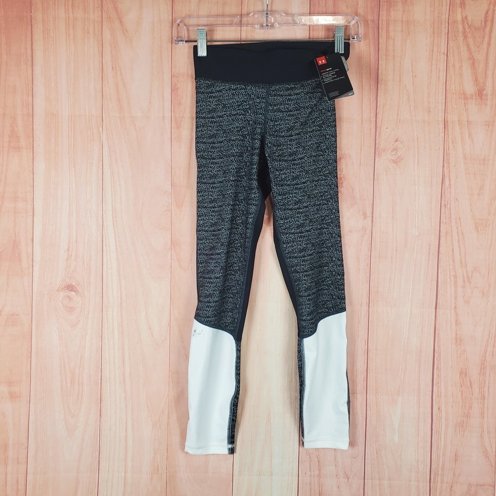 Under Armour Heatgear Leggings Womens XS Gray Stretch Running Yoga Workout